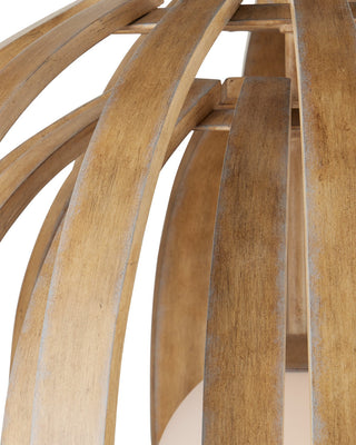 Dryad One Light Chandelier in Natural Ash / Frosted White