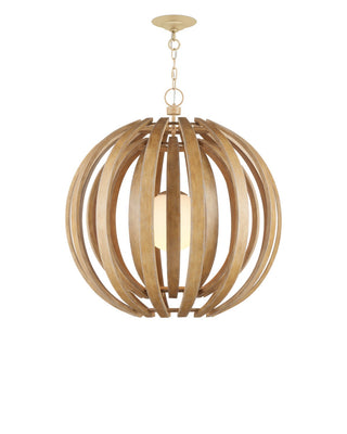Dryad One Light Chandelier in Natural Ash / Frosted White