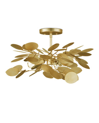 Lunaria Three Light Semi-Flush Mount in Contemporary Gold Leaf