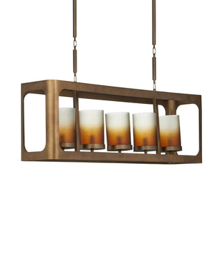 Tenebroso Five Light Chandelier in Smoke Gold / Gold Luster