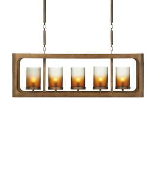 Tenebroso Five Light Chandelier in Smoke Gold / Gold Luster
