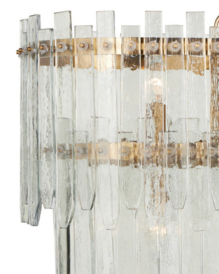 Electra Eight Light Chandelier in Clear / Antique Brass