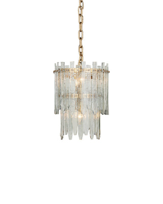 Electra Eight Light Chandelier in Clear / Antique Brass