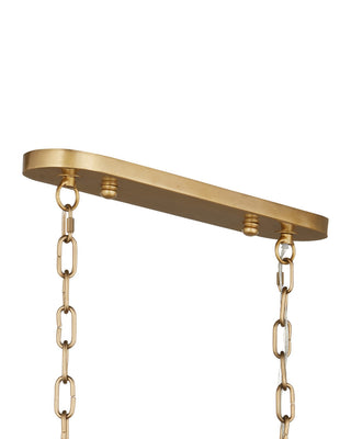 Electra Eight Light Chandelier in Clear / Antique Brass