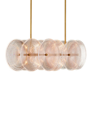 Whirlwind Ten Light Chandelier in Pale Pink / Brass