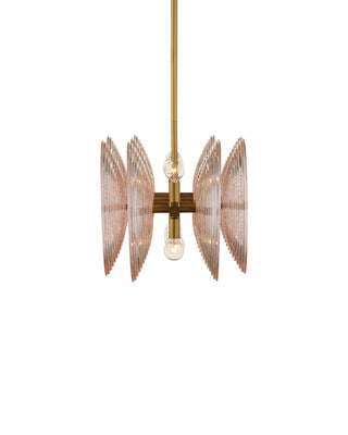 Whirlwind Ten Light Chandelier in Pale Pink / Brass