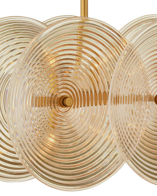 Whirlwind Ten Light Chandelier in Pale Yellow / Brass