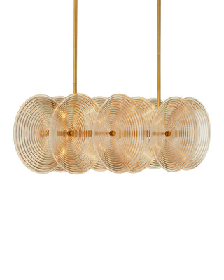 Whirlwind Ten Light Chandelier in Pale Yellow / Brass