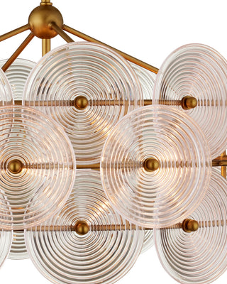 Whirlwind Six Light Chandelier in Pale Pink / Brass