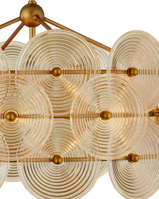 Whirlwind Six Light Chandelier in Pale Yellow / Brass