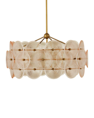 Whirlwind Six Light Chandelier in Pale Yellow / Brass