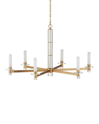Marcelo LED Chandelier in Clear / Antique Brass / White