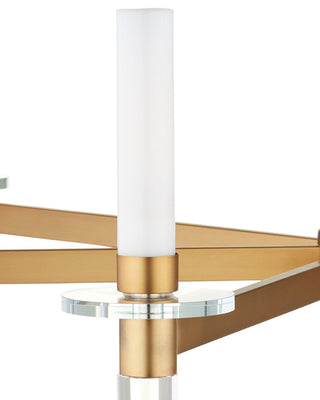 Marcelo LED Chandelier in Clear / Antique Brass / White