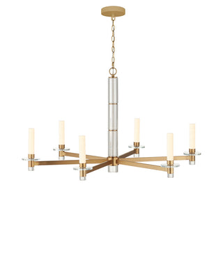 Marcelo LED Chandelier in Clear / Antique Brass / White