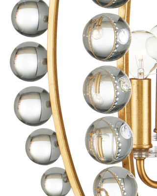 Amadora Four Light Chandelier in Clear / Antique Gold Leaf