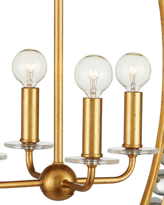 Amadora Four Light Chandelier in Clear / Antique Gold Leaf
