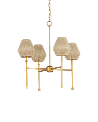 Francie LED Chandelier in Antique Gold Leaf / Natural