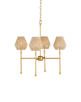 Francie LED Chandelier in Antique Gold Leaf / Natural