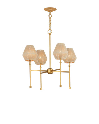 Francie LED Chandelier in Antique Gold Leaf / Natural