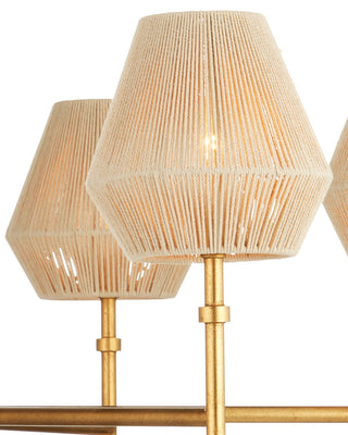 Francie LED Chandelier in Antique Gold Leaf / Natural