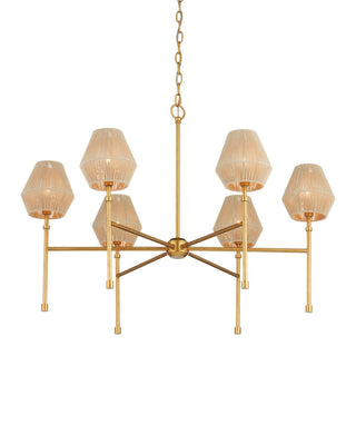 Francie LED Chandelier in Antique Gold Leaf / Natural