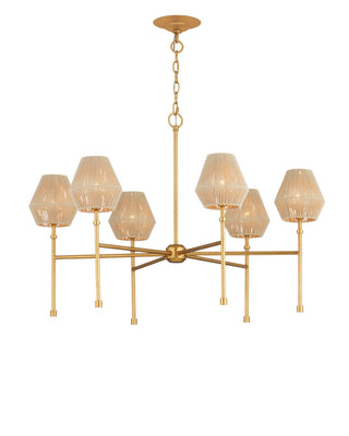 Francie LED Chandelier in Antique Gold Leaf / Natural