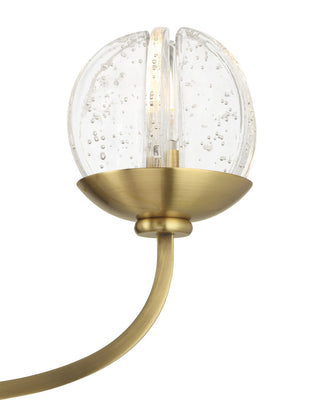 Wexler LED Chandelier in Polished Antique Brass / Clear