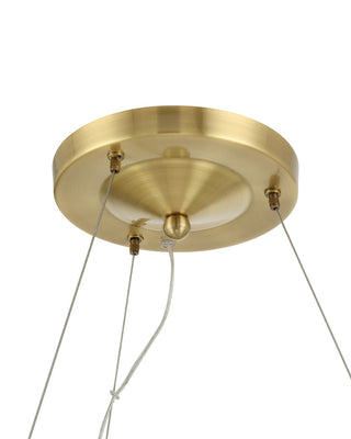 Wexler LED Chandelier in Polished Antique Brass / Clear