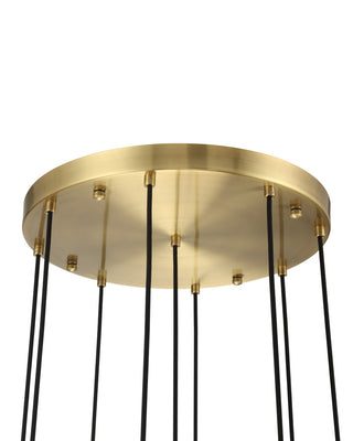 Wexler LED Chandelier in Polished Antique Brass / Clear