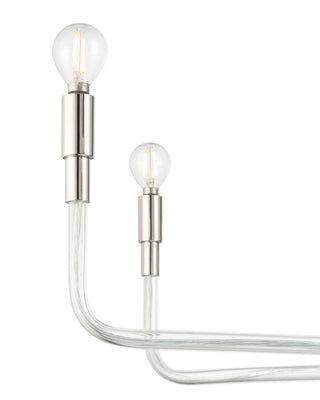 Nantucket Eight Light Chandelier in Polished Nickel / Clear