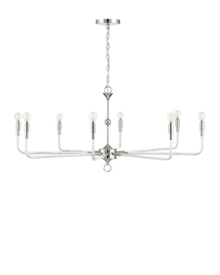 Nantucket Eight Light Chandelier in Polished Nickel / Clear