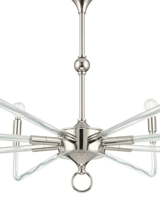 Nantucket Eight Light Chandelier in Polished Nickel / Clear