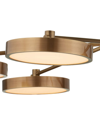 Merrick LED Chandelier in Polished Antique Brass / White