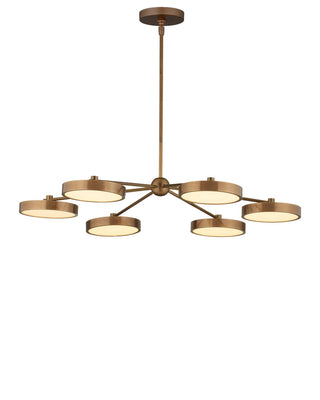 Merrick LED Chandelier in Polished Antique Brass / White
