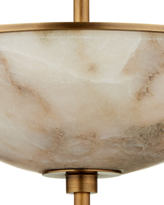 Volterra Six Light Chandelier in Natural / Antique Brass