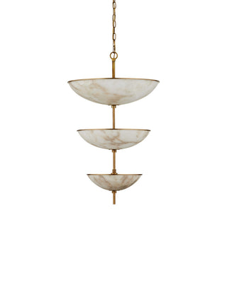 Volterra Six Light Chandelier in Natural / Antique Brass