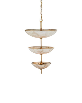 Volterra Six Light Chandelier in Natural / Antique Brass