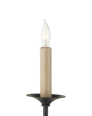 Lawton Six Light Chandelier in Satin Black / Contemporary Gold Leaf