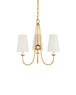 Brayden Three Light Chandelier in Antique Gold Leaf