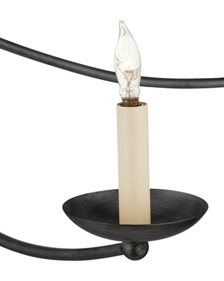 Franz Five Light Chandelier in Black