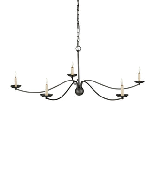 Franz Five Light Chandelier in Black