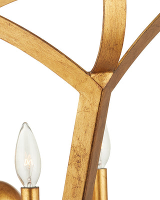Coronet Four Light Lantern in Antique Gold Leaf