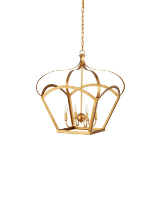 Coronet Four Light Lantern in Antique Gold Leaf