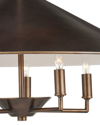 Barnaba Five Light Chandelier in Brushed Brown / Off-White