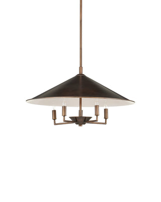Barnaba Five Light Chandelier in Brushed Brown / Off-White