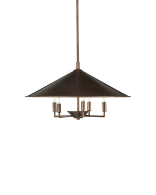 Barnaba Five Light Chandelier in Brushed Brown / Off-White