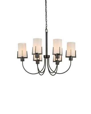 Macklin Six Light Chandelier in Oil Rubbed Bronze / White