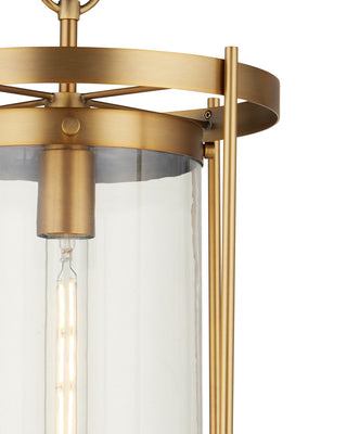 Pippin One Light Pendant in Antique Brass / Clear