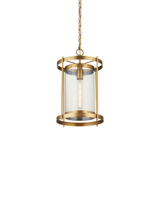 Pippin One Light Pendant in Antique Brass / Clear