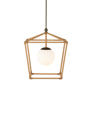 Denison One Light Outdoor Lantern in Natural / Bronze / Frosted White